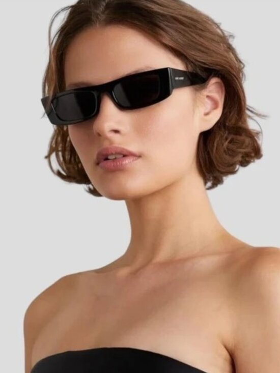 NWT Saint Laurent SL553 001 Black Square Sunglasses Authentic